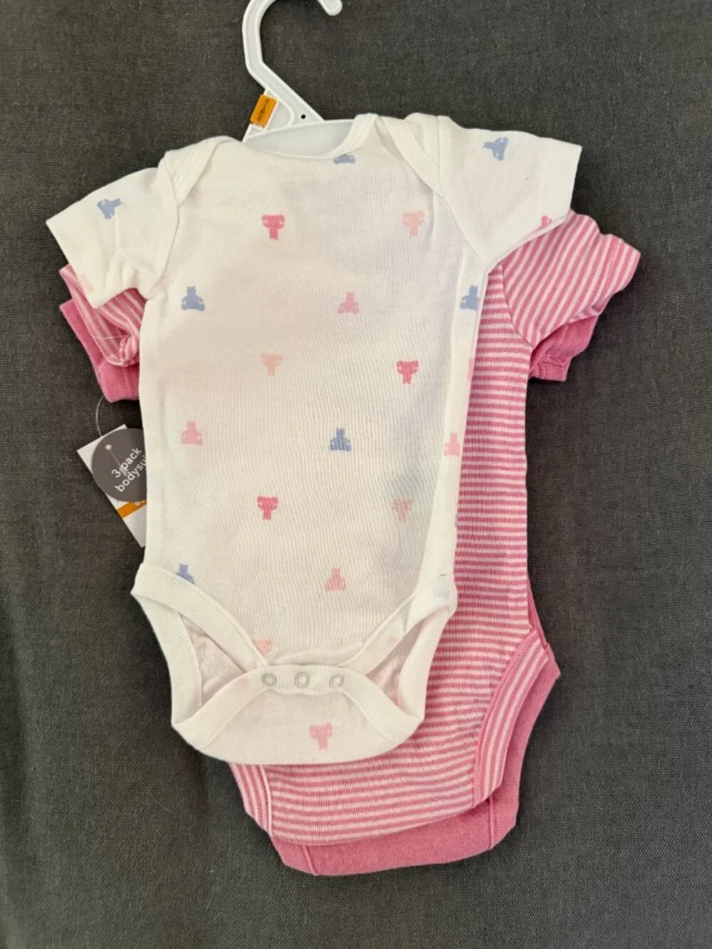 GAP Baby Bodysuit (3-Pack) Size 0–3 M Soft Cotton Short Sleeve Cotton Blend NWT